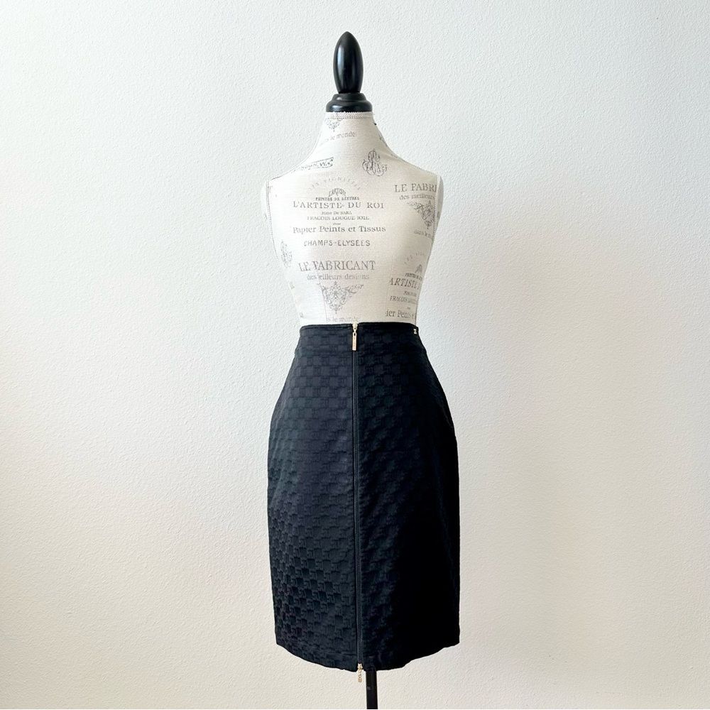 *Vintage St. John Sport Exposed Zipper Skirt in Black Size 6